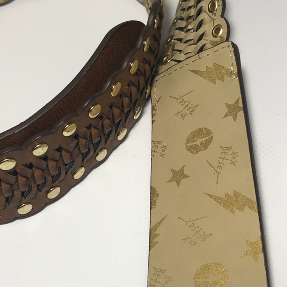 Betsey Johnson Cognac Brown Leather Women's Belt - Picture 4 of 7